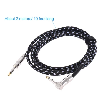 Ammoon 6 Metri/ 20 de Metri Electric Cablu de Chitara Bass Instrument Muzical Cablu Cablul de 1/4 Inch Direct la Unghi Drept Plug