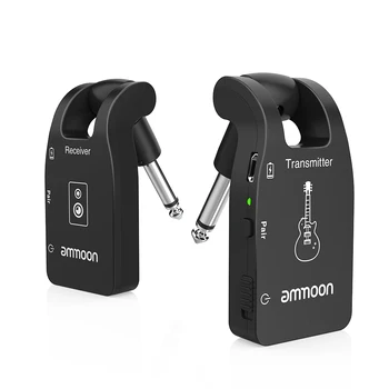 Ammoon Wireless Sistem de Chitară 2.4 G Reîncărcabilă 6 Canale Audio Transmițător Receptor pentru Chitara Electrica Bass
