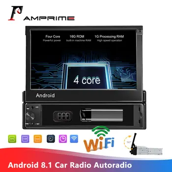 AMPrime 1din Android Radio Auto wifi Auto Multimedia GPS Navigatie Autoradio Bluetooth Stereo, Radio FM AUX USB Audio player Auto