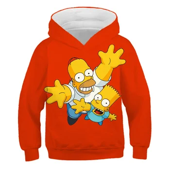 Amuzant Homer Simpson Familie Anime 3D pentru Copii Hanorac Copil Imprimate 3D Hanorace Hanorac Fete Baieti Copii cu Maneca Lunga Hip Hop Haine
