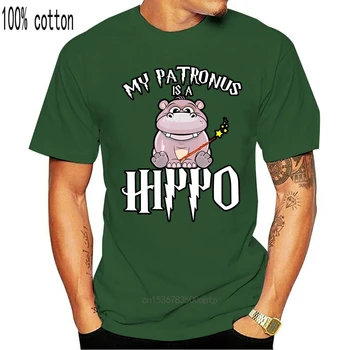 Amuzant Patronusul Meu Este Un Hipopotam Pentru Hipopotam Iubitul T-Shirt Negru-Bleumarin Bărbați Scurt De Vara Tricou
