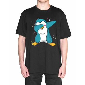 Amuzant Pinguin Tamponare Barbati cu Maneci Scurte T Shirt de Imprimare Plus Dimensiune Teuri de Bună Calitate, Confortabil Topuri Estetice