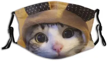 Amuzant Pisica Masca de Fata cu Filtru de Buzunar Lavabil Fata Bandane Balaclava Respirabil Reutilizabile Tesatura Masca