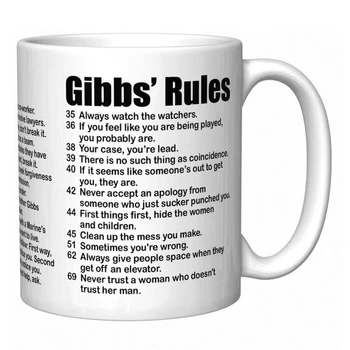 Amuzant regula lui Gibbs 11oz Ceramice Creative Cana de Cafea Noutate Cadouri pentru Fiica, Fiul Copii