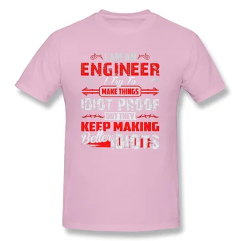 Amuzant Spunând T-shirt Pentru Bărbați Scrisoare Tricou Negru Roșu Alb T Shirt Inginer Încerca Să Facă Lucruri Idiot Umor Design Topuri & Tees L