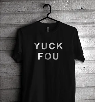 Amuzant Tricou Negru YUCK FOU Scrisoare de Imprimare Maneci Scurte O-gât Stil de Stradă Tricou Femei Casual Bumbac pentru Femei T Shirt Topuri