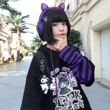 Amuzant Vara Japonia Femei Kpop Cool jachete Negre Tricouri Desene animate Imprimate Doamnelor Nouă Femei Tricou Vrac Fete Topuri