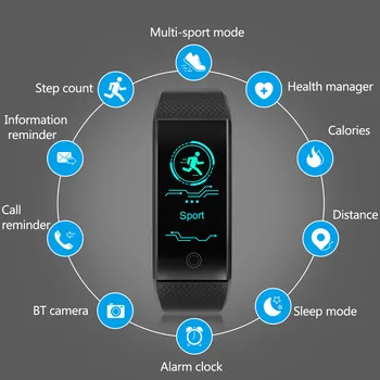 AMYNIKEER QW18 inteligent brățară brățară de fitness rata de inima de monitorizare de somn pas ceas bratara IP68 impermeabil sporturi Smartband