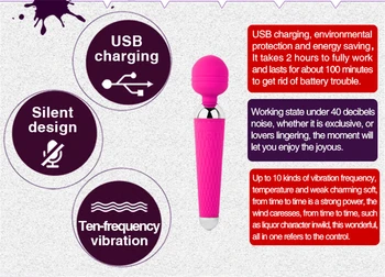 Anal, Dop de Fund Oral Clitoris cu Vibrator incarcare USB-AV Magic Wand Massager dominare sexuala Sclavie Sex Joc Jucarii Pentru Femei Accesorii Erotice