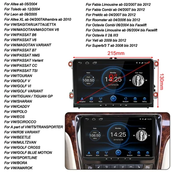 Android 8.1 Pentru VW Passat Golf MK5 MK6 Jetta T5 EOS POLO Stereo Auto Autoradio Octa Core 9inch IPS Touch Screen GPS Bluetooth
