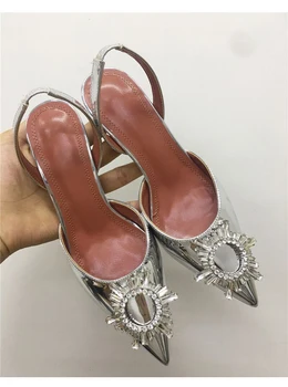 Aneikeh Noi Cristal de Floarea-soarelui Femei din Două Piese Pompe Subliniat toe Birou Doamnă Pantofi de Moda tocuri Înalte Elegante Pantofi de Partid 34-40
