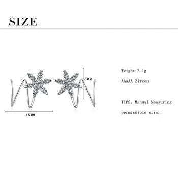 ANENJERY Argint 925 Micro Zircon Stele Wave de Primăvară Cercei Pentru Femei Cadou S-E677