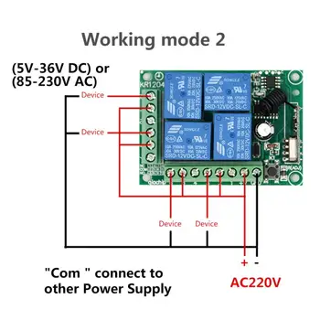 Angry monkey 433Mhz Universal Wireless de Control de la Distanță Comutator AC 85V ~ 250V 220V 4 Canale Releu Modulul de recepție și Control RF