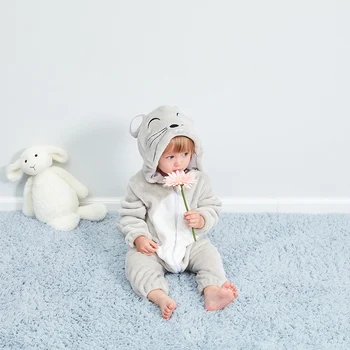 Animal Mouse-ul Haine pentru Copii Kigurumis Trusou Nou-născut Romper Amuzant Copil Drăguț pentru Băieți și Fete de Îmbrăcăminte cosplay Costum cu Gluga Costum