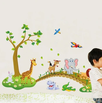 Animale Autocolante de Perete pentru Camera copii Copii Băiat Dormitor Decalcomanii de Perete Decor Mural Maimuță, Girafa Pepinieră Decor Cameră