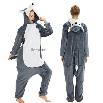 Animale Curcubeu Unicorn Pijamale Adulti Iarna Sleepwear Kigurumi Panda Cusatura Licorne Pijamale Femei Onesie Anime Costum Salopeta