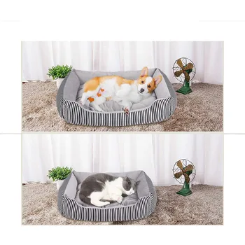 Animale de companie canapea M/L tip boutique de moda pat câine canisa mici animale de companie pisica catelul pat rotund casa moale de toamnă și de iarnă confortabil cald F4