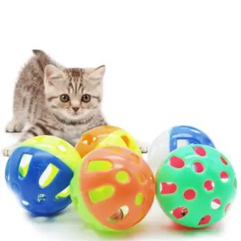 Animale de companie Interactiv Joc Jucărie Minge de Plastic Cu Clopotel Pisici Exercițiu rezistent la zgarieturi Jucărie (culoare Aleatorii)