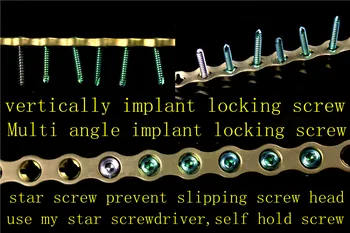 Animale ortopedice instrument medical 10.0 universal Multiaxial de compresie de blocare placă de Titan Multi unghi 3.2 șurub AOVET