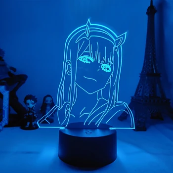 Anime 3D Lampa Zero Doi Figura Veioza copii pentru Copii Dormitor Fete de Decor Lumina Manga Cadou Noapte Lumina Lămpii Dragă În Franxx