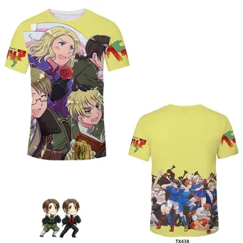 Anime APH Puterile Axei Hetalia T-shirt Cosplay Costum de Vară Bărbați Femei de zi cu Zi Casual Tricou Tricouri