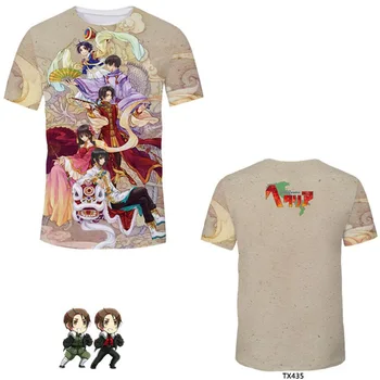 Anime APH Puterile Axei Hetalia T-shirt Cosplay Costum de Vară Bărbați Femei de zi cu Zi Casual Tricou Tricouri