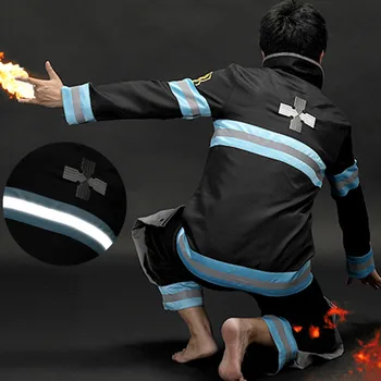 Anime Enn Enn Nu Shouboutai Foc Vigoare Cosplay Cotumes Pompier Echipa 8 Shinra Kusakabe Uniformă Costum Haina Pantaloni