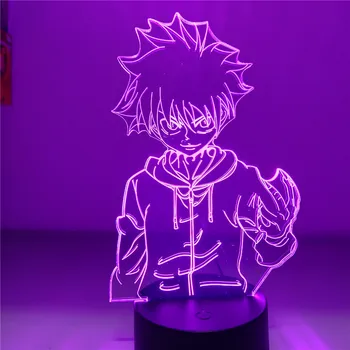 Anime Hunter X Hunter Killua LED Lumina de Noapte Anime Figura de Acțiune 3D Lampa Decor Dormitor Luna Lampa Decor Acasă Creative Lumini