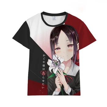 Anime Kaguya-sama: Dragostea Este Război T-shirt Fete Baieti Shinomiya Kaguya de Imprimare 3D Maneci Scurte O-Neck T-shirt pentru Bărbați Femei de Vara