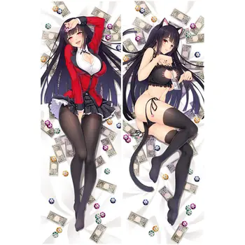 Anime Kakegurui Twin pernă Acoperă Jabami Yumeko Dakimakura cazul de fata Sexy 3D față-verso, lenjerie de Pat Îmbrățișându Corp față de pernă cadouri