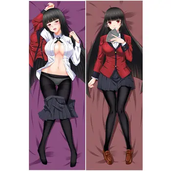Anime Kakegurui Twin pernă Acoperă Jabami Yumeko Dakimakura cazul de fata Sexy 3D față-verso, lenjerie de Pat Îmbrățișându Corp față de pernă cadouri