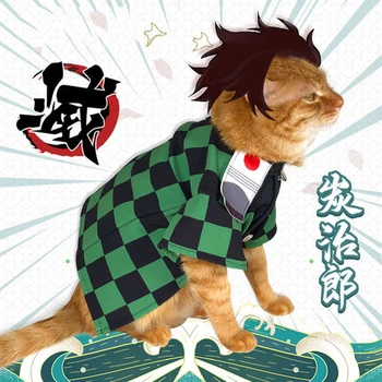 Anime Kamado Tanjirou Kimetsu nu Yaiba animale de Companie Cosplay Haine Demon Slayer Mic Costum de Pisica Haori Câine Drăguț Animal Haina Halat de baie