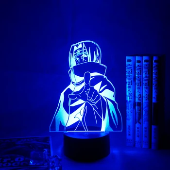 Anime Naruto 3d Lampa de Itachi Uchiha Figura Veioza pentru Dormitor Copil Decor Cool Cadou plin de culoare Led Lumina de Noapte Itachi