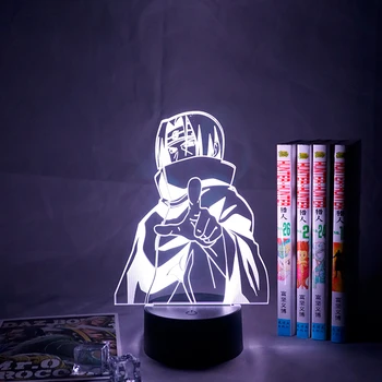 Anime Naruto 3d Lampa de Itachi Uchiha Figura Veioza pentru Dormitor Copil Decor Cool Cadou plin de culoare Led Lumina de Noapte Itachi