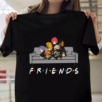 Anime Naruto Harajuku Akatsuki Tipărite Prietenii Tv Show-Gât T-Shirt Bumbac Confortabil Topuri