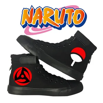 Anime Naruto Tipărite Elevii Hip Hop de Moda Pânză Respirabil Adidasi Unisex Baiat Fata Dantelă-up Casual Confortabil Pantofi Toamna Iarna