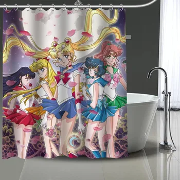Anime Personalizat Impermeabil Perdele De Dus Sailor Moon Perdea De Baie Poliester Impermeabil Perdele Pentru Baie Cu Cârlig