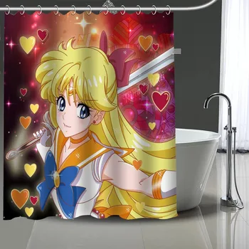 Anime Personalizat Impermeabil Perdele De Dus Sailor Moon Perdea De Baie Poliester Impermeabil Perdele Pentru Baie Cu Cârlig