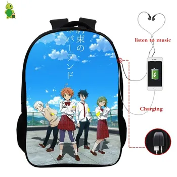 Anime Promis Neverland incarcare USB-Rucsac Scoala Pungi pentru Adolescent Fete Multifuncțional Laptop Rucsac Rucsac de Călătorie