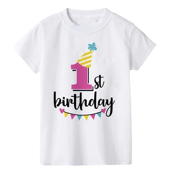 Aniversare pentru copii Tricou Amuzant Ziua de nastere Numărul 1-8 Imprimare Copil Baby Boy Fata de T-shirt de Moda de Vara pentru Copii Tricou Haine
