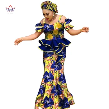 Ankara Tinutele de Vara Ceara Fusta Tesatura Seturi African Wax Imprimare 2 Piese Fusta Costum Tradițional African Femei Îmbrăcăminte WY6623