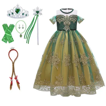 Anna Rochie Pentru Fata De Crăciun Dress Up Copii Carnaval Costume Cosplay Fata Petrecere De Halloween Rochie De Printesa