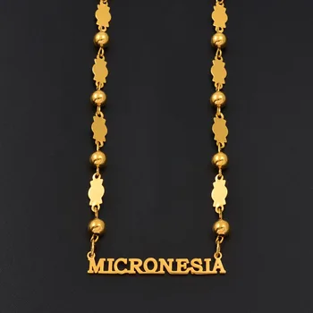 Anniyo MICRONEZIA Pandantiv Margele Coliere Bijuterii pentru Femei, Fetele de Aur de Culoare Lanț de Minge de Bijuterii la Modă Cadouri #067121