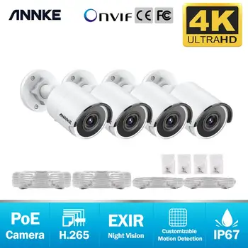 ANNKE 4X HD Ultra 8MP Camera IP POE 4K Piscină de Interior Impermeabil Rețea Glonț EXIR Viziune de Noapte de e-Mail de Alertă de Securitate CCTV Kit