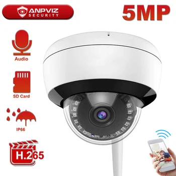 Anpviz 5MP WIFI Camera IP Dome de Interior/Exterior Wirelese Camera de Securitate One-Way Audio Built-in Microfon 30m IR Onvif IP66