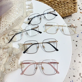 Anti-albastru de cristal strălucitor picior femei ochelari 2020 noua moda piața de aliaj aur roz de sex feminin de ochelari de vedere ochelari de calculator