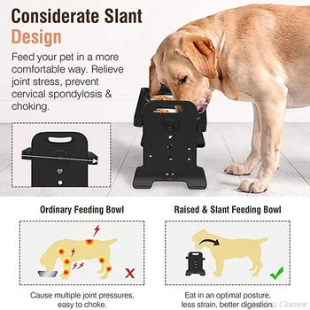 Anti-Alunecare Crescute Dublu Castron Câine Înălțime Reglabilă Hrana Pentru Animale De Companie De Vase Din Oțel Inoxidabil Pliabil Mâncare De Pisici De Alimentare Cu Apă N18 20