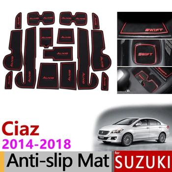 Anti-Alunecare de Cauciuc Covorașe Poarta Slot Cupa Mat pentru Suzuki Ciaz 216 2017 2018 Maruti Suzuki Ciaz 15buc Accesorii Autocolante