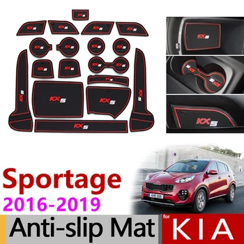Anti-Alunecare de Cauciuc Poarta Slot Mat Cupa Covorase pentru KIA Sportage 2016 2017 2018 2019 QL 4 Gen MK4 KX5 Accesorii Autocolante Auto Styling