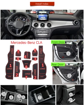 Anti-Alunecare Poarta Slot Mat Cauciuc Coaster pentru Mercedes Benz CLA C117 W117 Accesorii 2017 2018 180 200 220 250 45 AMG